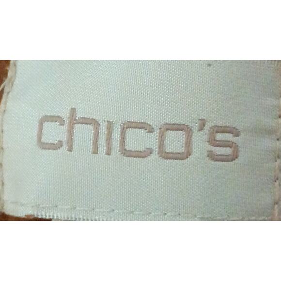 Chico's 2 Woman 12 Large Brown Faux Suede Drapey Flowy Perforated Detail Jacket - Picture 4 of 10